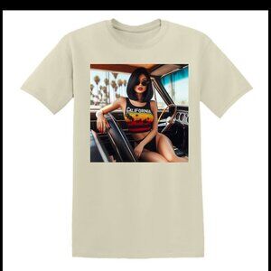 NWT California Dreamin Crew Neck Coastal Cruise Short Sleeve Graphic Tee (CREME)